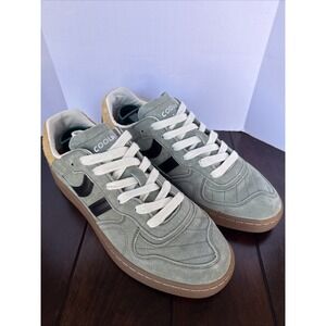 Coolway Goal Women Size 9-9.5 Leather Sneakers Green Tan Yellow EU 40 EUC